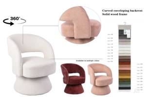 Poltrona Girevole Moderna CARLFORD, Sedia Singola di Design Lussuoso, Poltrona <span class=keywords><strong>per</strong></span> Hotel, Divano, Sedia con Braccioli <span class=keywords><strong>per</strong></span> Soggiorno - Product Image 4