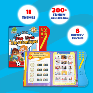 เครื่องอ่าน2<span class=keywords><strong>ภาษา</strong></span>ฝรั่งเศสสำหรับเด็ก Eletree พร้อมปากกาของเล่นอิเล็กทรอนิกส์ - Product Image 3
