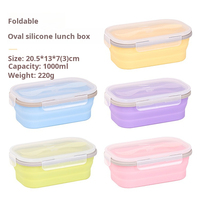 Boîtes à lunch pliantes en silicone pliables Conteneur de stockage des aliments en silicone en gros Vente chaude 350ml 500ml 800ml 1200ml 1600ml