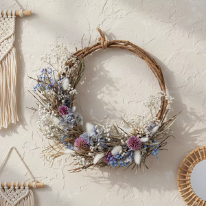 Guirlandes et plantes, vraies fleurs séchées colorées, demi-<span class=keywords><strong>couronne</strong></span> bohème - Product Image 5