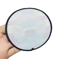 Patchs d'étiquettes en sergé tissé écologiques personnalisés de forme ronde à coudre sur du fer sur des patchs pour chapeaux