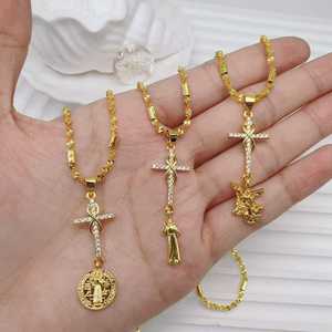 Collier pendentif <span class=keywords><strong>croix</strong></span> religieuse plaqué or avec zircon cubique, <span class=keywords><strong>croix</strong></span> <span class=keywords><strong>Ankh</strong></span> et colliers Vierge Marie pour femmes - Product Image 5