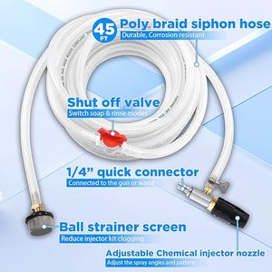 Kit d'injecteur externe pour injection de produits chimiques en aval, buse longue portée pour nettoyeur haute pression 5-6,5 GPM - Product Image 3