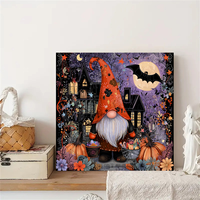 CHENISTORY Peinture par numéros DIY Illustration de dessin animé d'Halloween sur toile pour adultes Cadeau DIY Peinture acrylique sur toile