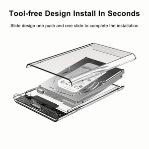 Custodia per disco rigido da USB3.0 a 2.5 pollici SATA custodia trasparente in plastica esterna custodia custodia per <span class=keywords><strong>HDD</strong></span> <span class=keywords><strong>adattatore</strong></span> usato per SSD - Product Image 3