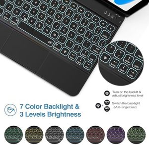 Procase 360 ° xoay <span class=keywords><strong>iPad</strong></span> (A16) 11 thế hệ thứ 10 Bàn Phím trường hợp 7 màu Backlit Touchpad đa cảm ứng Trackpad cơ khí - Product Image 3