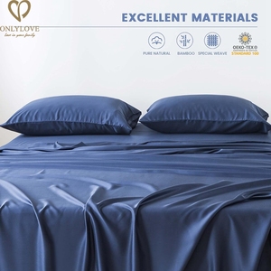 Bedsure Sang Trọng Làm Mát 100% Tre Đồng Bằng Rắn 300tc 4-Mảnh Đầy Đủ Bộ Khăn Trải Giường Với <span class=keywords><strong>18</strong></span>-<span class=keywords><strong>Inch</strong></span> Sâu Túi Cho Khách Sạn & Nhà - Product Image 5