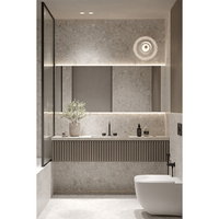 2023 Vanité de salle de bain en bois massif flottant 48 double lavabo sur mesure