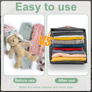 Organizzazione Domestica: <span class=keywords><strong>Scatole</strong></span> Pieghevoli in Feltro con Manico, Cesti Rettangolari Intrecciati per Organizzazione e Shopping - Product Image 6