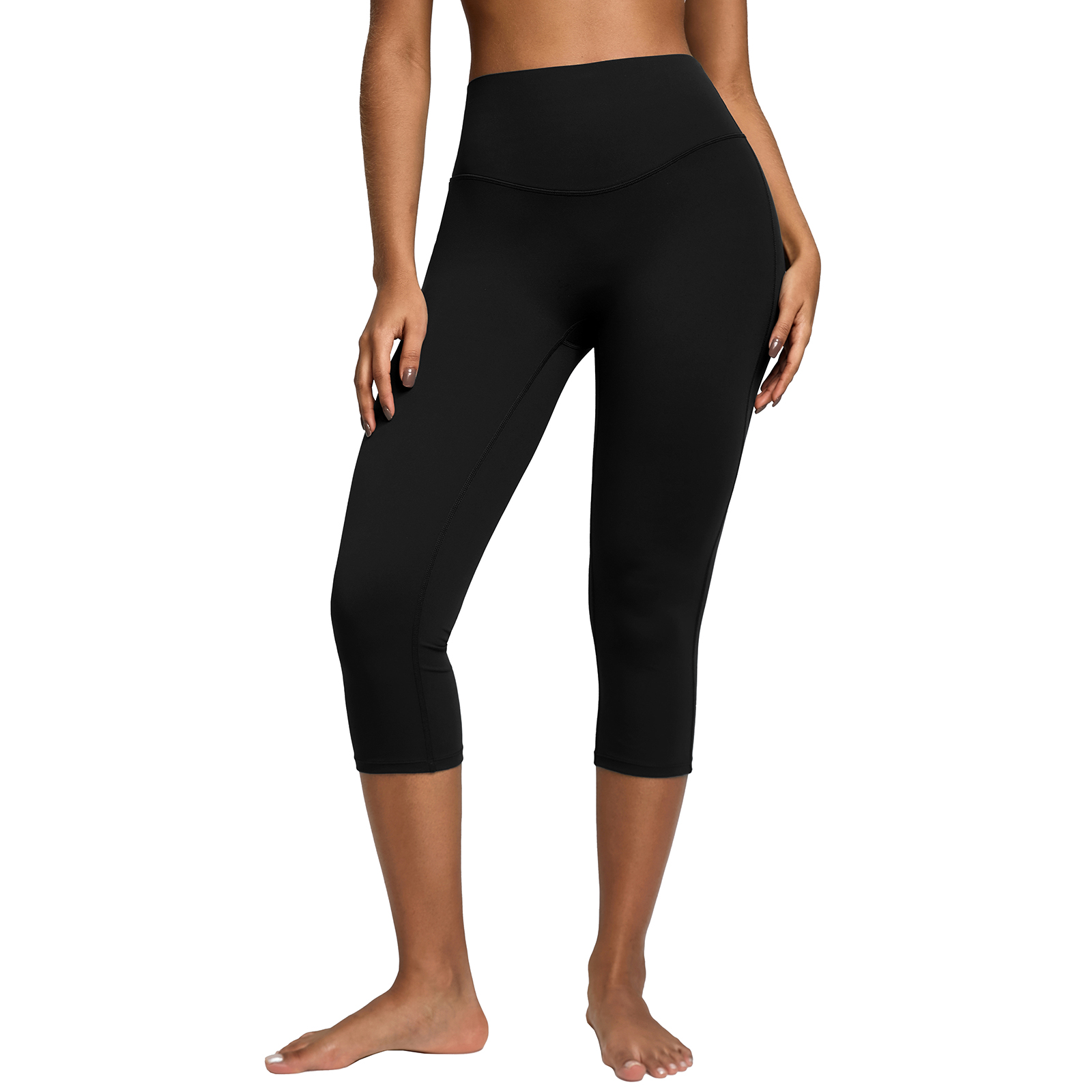 Vractive Wholesale Women's Solid High Elastic Waist Seamless Yoga Leggings Calf-Length Quick Dry Stretch Tummy Control Fitness