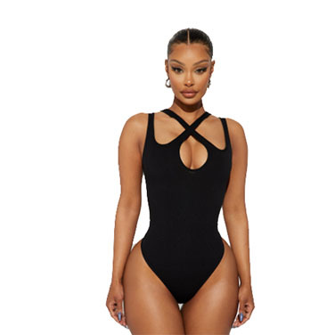 Black Bodysuit for Women Tummy Control