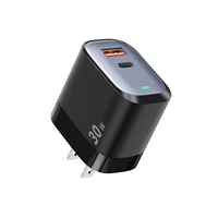 Chargeur USB 30W PD 3.0 18W QC 3.0 USB C + USB A, adaptateur mural rapide compatible avec iPhone 17, iPad, Samsung, adaptateur secteur Type C