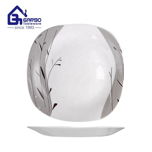 Plato de Vidrio Opal <span class=keywords><strong>Blanco</strong></span> Cuadrado de 280 mm, Plato de Vidrio Templado de 11 Pulgadas con Impresión Personalizada al por Mayor, Plato Plano <span class=keywords><strong>Blanco</strong></span> - Product Image 5
