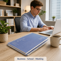 Carnet à spirale rigide B5 en gros, fournitures scolaires, logo personnalisé, pour étudiants, directement de l'usine, couverture en papier, vente en gros, OEM, ODM