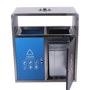 council park street recycling rubbish bin outdoor public metal waste bin outside large 2 compartments garbage bins for sale