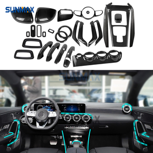 Karbon Fiber araba iç direksiyon çerçeve Trim Dashboard havalandırma kapağı Mercedes Benz CLA Class W177 CLA200 C118 için 2020 + - Product Image 6