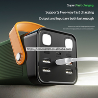 Banque d'alimentation multifonctionnelle pour l'extérieur Li-Polymère 80000mah PD 22.5W Charge rapide Câbles intégrés 4 USB Type-C Affichage LED Support