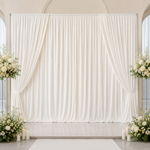 Hospitality Event Spandex <b>Backdrop</b> Curtain for Wedding Banquet Hall and Pipe Drape Setup Supplier - Product Image 1