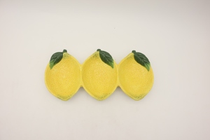 Support à éponge en céramique jaune en forme de <span class=keywords><strong>citron</strong></span> pour évier de cuisine, organiseur de récipients à vaisselle en forme de fruit 3D, 11x11x9cm - Product Image 3