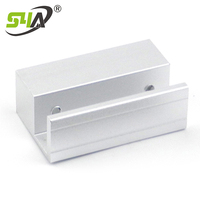 Support en alliage d'aluminium pour porte vitrée sans cadre, support de serrure magnétique, pince de fixation pour porte vitrée de sécurité pour système de contrôle d'accès