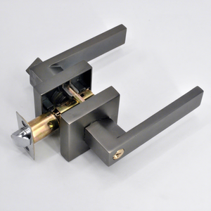 Serrure tubulaire brillante à <span class=keywords><strong>levier</strong></span>, serrure de <span class=keywords><strong>porte</strong></span> tubulaire carrée et gris, pour chambre à coucher et salle de bains - Product Image 1