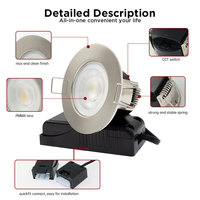 Spot LED encastré intérieur Eco 6W dimmable IP65 avec CCT commutable, installation facile, certifié CE RoHS