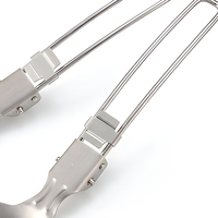Ensemble de spatules pliantes en acier inoxydable 304, cuillère de cuisine portable, écumoire, louche, kit pour le camping et la cuisine