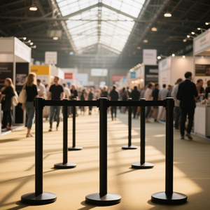 Portable Retractable Belt Safety Barrier Pole <strong>Stand</strong> Mini Car Show Stanchion Crowd Control Retractable Belt Barrier Made Metal - Product Image 6