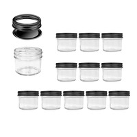 Mini Frascos de Vidrio de Boca Regular de 4oz con Tapas para Especias, Mermelada, Miel, Gelatina, Postres, Recuerdos de Boda, Decoración de Velas DIY