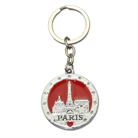 Nouveau Style Paris porte-clés en métal personnalisé émail dur doux pays Souvenir porte-clés personnalisé à la mode porte-clés en métal