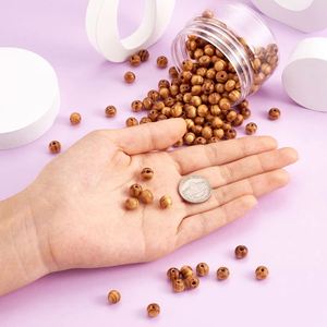 ACASA ARTO 200 Piezas por Bolsa, Cuentas Redondas de Madera de Pino Natural de 8mm, Ecológicas, Color Natural, Sin Plomo, para Fabricación de Joyería - Product Image 5