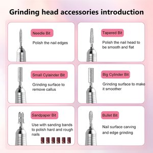 Tragbarer wiederauf ladbarer Nagel bohrer 45000 U/min für Acryl nägel Maniküre Pediküre Polier werkzeuge Elektrischer Nagel bohrer Kit - Product Image 5