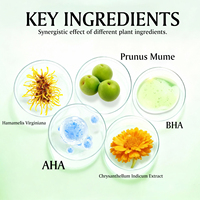 Tonique Exfoliant Complexe AHA+BHA à la Prune Verte Hydratation Profonde Unifie le Teint Apaisant à la Calendula et à l'Hamamélis Minimise les Pores
