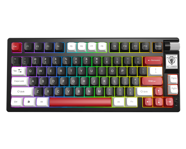 79 Keys Tri-mode Gasket Structure Gaming Mechanical Keyboard with Roller Hot Swap RGB Light Color Combine Mechanical Keyboard