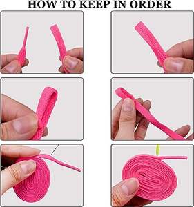 Tali sepatu datar 8mm warna-warni terlaris sepatu kets tali sepatu poliester kepang tali sepatu - Product Image 3