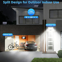 Lampe solaire extérieure à détecteur de mouvement 210 LED, projecteur mural solaire étanche avec télécommande pour patio, utilisation intérieure et extérieure