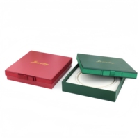 Boîtes cadeaux rigides personnalisables en feuille d'or écologiques pour bijoux et montres, avec doublure en éponge et sacs fourre-tout à nœud pour emballage de mariage et anniversaire