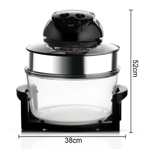 Friteuse à air 12l 3500w 8-en-1 360 °   Cuisson à circulation de chaleur à faible teneur en matières grasses, avec minuterie de 60 minutes, en verre, multi-usages - Product Image 3