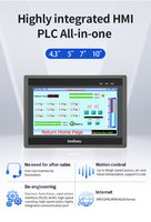 Controlador PLC HMI Programable Modbus Todo en Uno, Pantalla Táctil HMI de 10 Pulgadas, 30 DI, 28 DO, 5 AI, 2 AO
