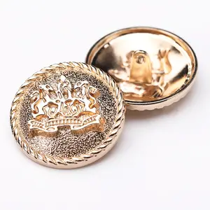 Wholesale Metal Button Custom Luxury Silver Golden Metal Shank Buttons High-end Clothing Accessories Coat Buttons