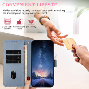 Para <span class=keywords><strong>iPhone</strong></span> 17 16 15 PU Funda de cuero para teléfono con billetera para <span class=keywords><strong>iPhone</strong></span> 17 Air Flip <span class=keywords><strong>Book</strong></span> Funda para teléfono con tarjetero para mujeres y niñas - Product Image 3