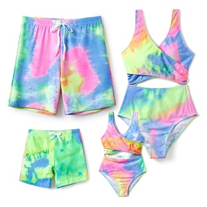 Traje de Baño Familiar de Lujo con Estampado de Hojas Personalizado, Conjunto de 4 Piezas, Bikini de Una Pieza con Tanga, Ropa de Playa para Mujer - Product Image 4