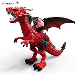 Bricstar 자동 데모 기능 적외선 원격 제어 스프레이 워킹 드래곤 공룡 모델 장난감