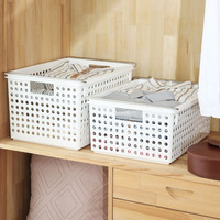 Panier à linge empilable multicouche, grandes boîtes de rangement en plastique avec roulettes