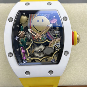 Reloj Mecánico de Lujo de Super Calidad, Resistente al Agua, 41 mm, Movimiento Automático, RM88 Smiley, Esqueleto de Cerámica Blanca - Product Image 1