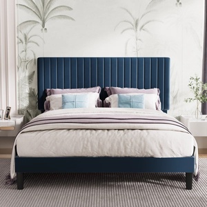 Offerta Speciale: <span class=keywords><strong>Letto</strong></span> Moderno di Lusso con Piattaforma Imbottita in Velluto e <span class=keywords><strong>Testiera</strong></span> Regolabile, Misura Full Size, Arredamento Morbido - Product Image 4