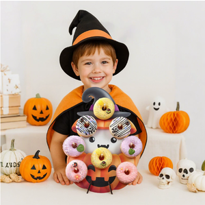 DAMAI Table Decor Halloween Dessert Display Shelf Cartoon Ghost Pumpkin Donut Wooden Shelf for Party Decorative Atmosphere - Product Image 4