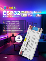 Contrôleur de bande LED numérique 4 canaux 2026 LEDOPTO GL-C-618WL Elite 4D-EXMU WLED avec WiFi/Ethernet et microphone intégré, variateur LED