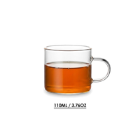 Tasse à thé en verre avec poignée 110 ml / 3,76 oz, en borosilicate transparent, pour thé turc, dégustation Gongfu, maison, café, cadeau