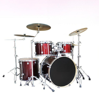 5-Piece 4-Cymbal or 3 Cymbals Professional Jazz Drum Set for Adults & Kids Complete Full Kit Ideal for Home Practice